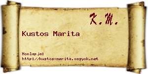 Kustos Marita névjegykártya